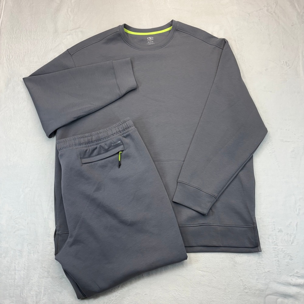 Athletic Works Mens 3XL Gray Sweatshirt and Joggers Set DriWorks Activewear